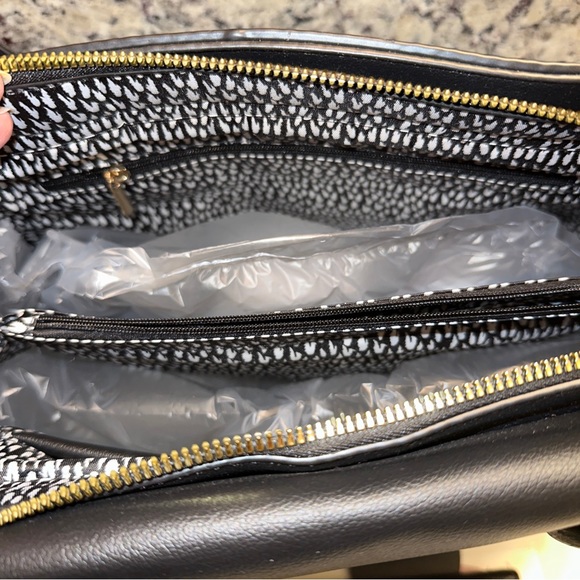 WOMEN'S SATCHEL HANDBAG  PURSE FAUX LEATHER SHOULDER TOTE BAG 2 PIECES SET NEW - Picture 7 of 7